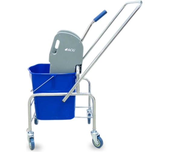 Изображение товара Тележка уборочная ACG БЕЗ ЛОГО 1x25л с отжимом, база хром КОМПЛЕКТ 2шт 1028739
