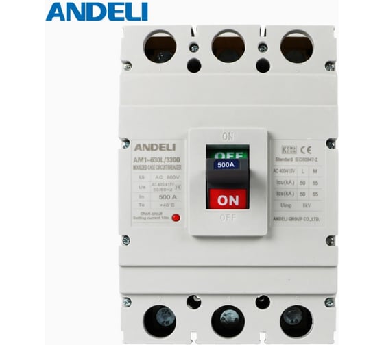 Изображение товара Автоматический выключатель ANDELI AM1-630L/3P 630A, 50KA ADL06-061