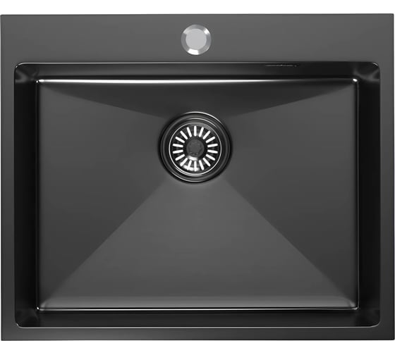 Изображение товара Мойка настол.монтаж MIXLINE PRO черный графит, 60x50 3,0 выпуск 3 1/2, 22см, с сифоном, 555134