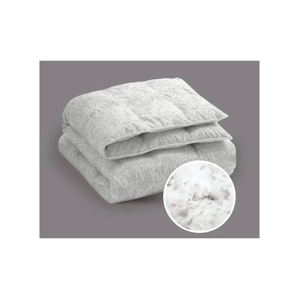 Изображение товара Одеяло Guten Morgen Fluffy Relax silver пухо-перовой, тик (140x205 см) ОФРс-140-205