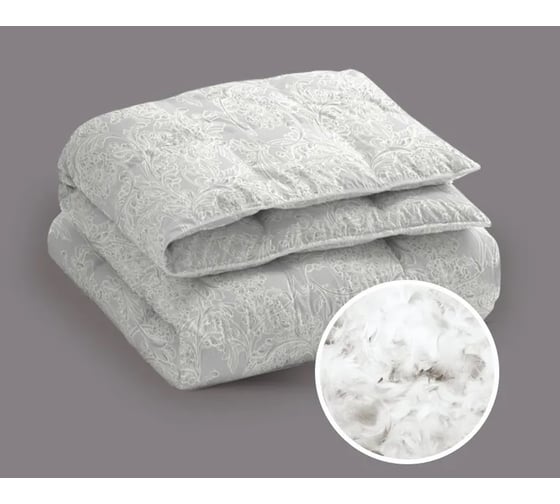 Изображение товара Одеяло Guten Morgen Fluffy Relax silver пухо-перовой, тик (140x205 см) ОФРс-140-205