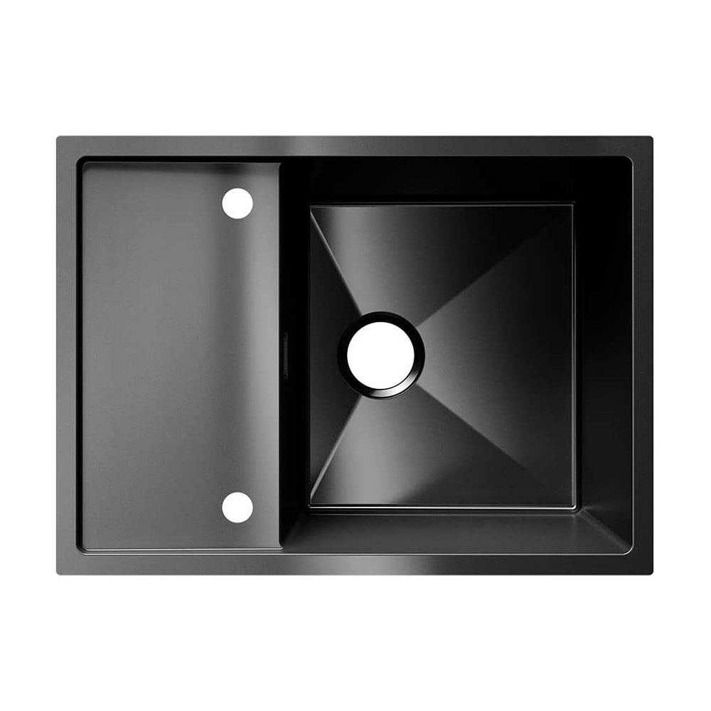 Изображение товара Мойка кухонная ULGRAN STEEL 680x500 вороненая сталь установка врезная