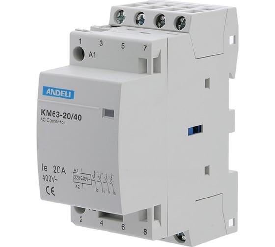 Изображение товара Модульный контактор ANDELI КМ63-20/40, 4NO, 4P 20A ADL08-241