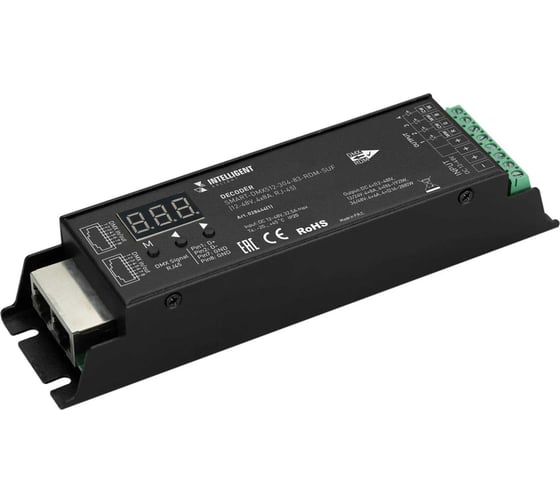 Изображение товара Декодер INTELLIGENT ARLIGHT SMART-DMX512-304-83-RDM-SUF Black IARL, IP20 металл 1шт 028444(1)