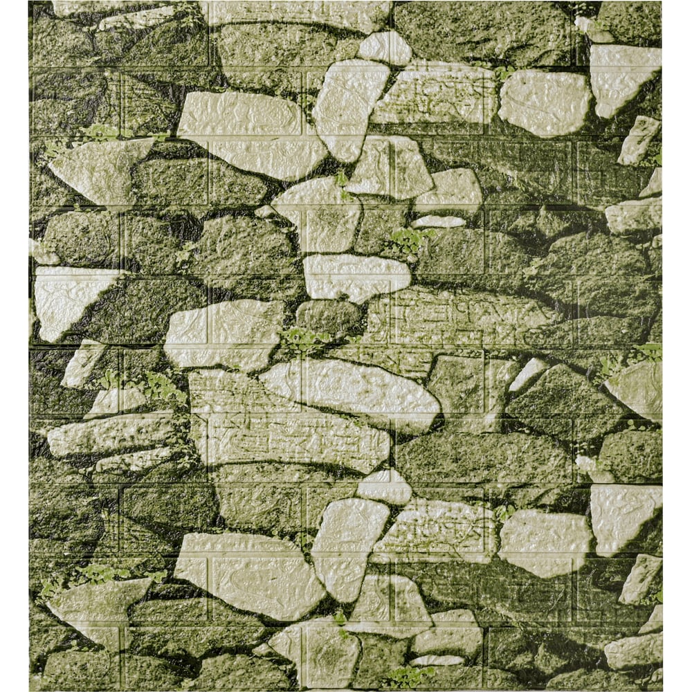 Изображение товара Набор 3D стеновых панелей LAKO DECOR МЕГА 20 шт серо-зеленая Каменная кладка
