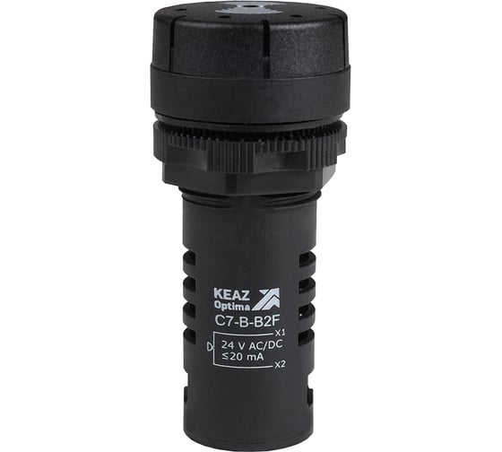 Изображение товара Зуммер с пульсирующим сигналом КЭАЗ OptiSignal Compact D22 C7-B-B2F черный 24 В AC/DC 10шт 362179