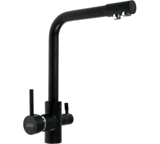 Изображение товара Смеситель для кухни ZEIN Z1303 однорычажный, с выходом для питьевой воды, латунь, черный 5799986