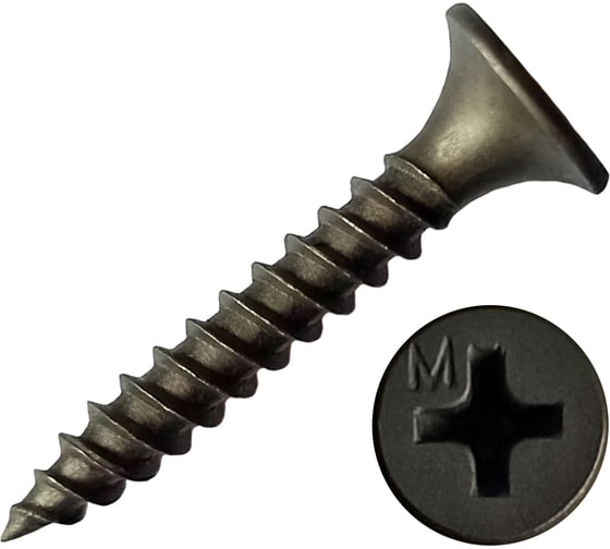 Изображение товара Саморез Daxmer ГКЛ по металлу усиленный 3,5х25 фосфатированный, короб 15 кг 00000409609