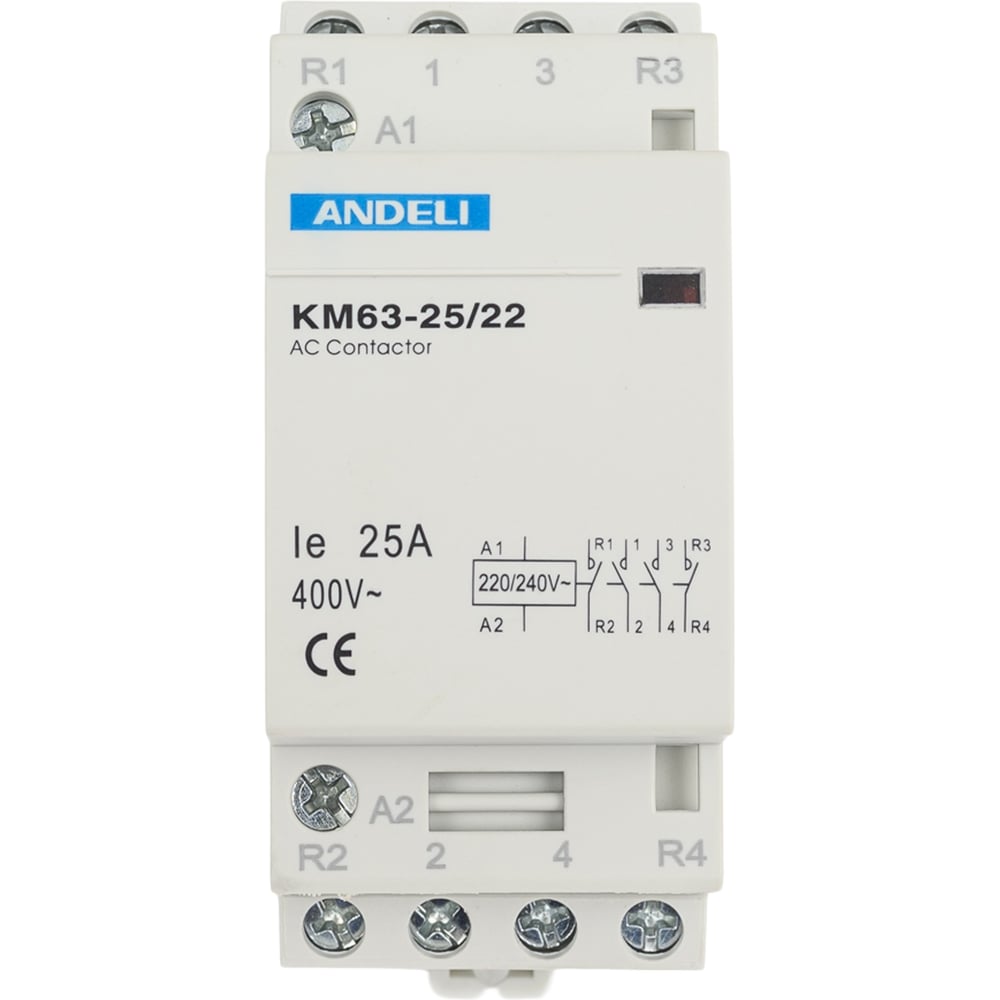 Изображение товара Модульный контактор ANDELI КМ63-25/22 4П 25А для автоматизации электросистем