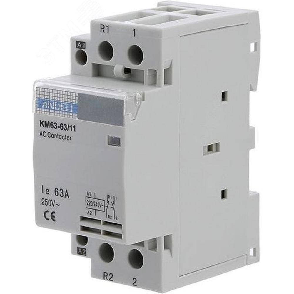 Изображение товара Модульный контактор ANDELI КМ63-63/11 63А для автоматизации электросетей