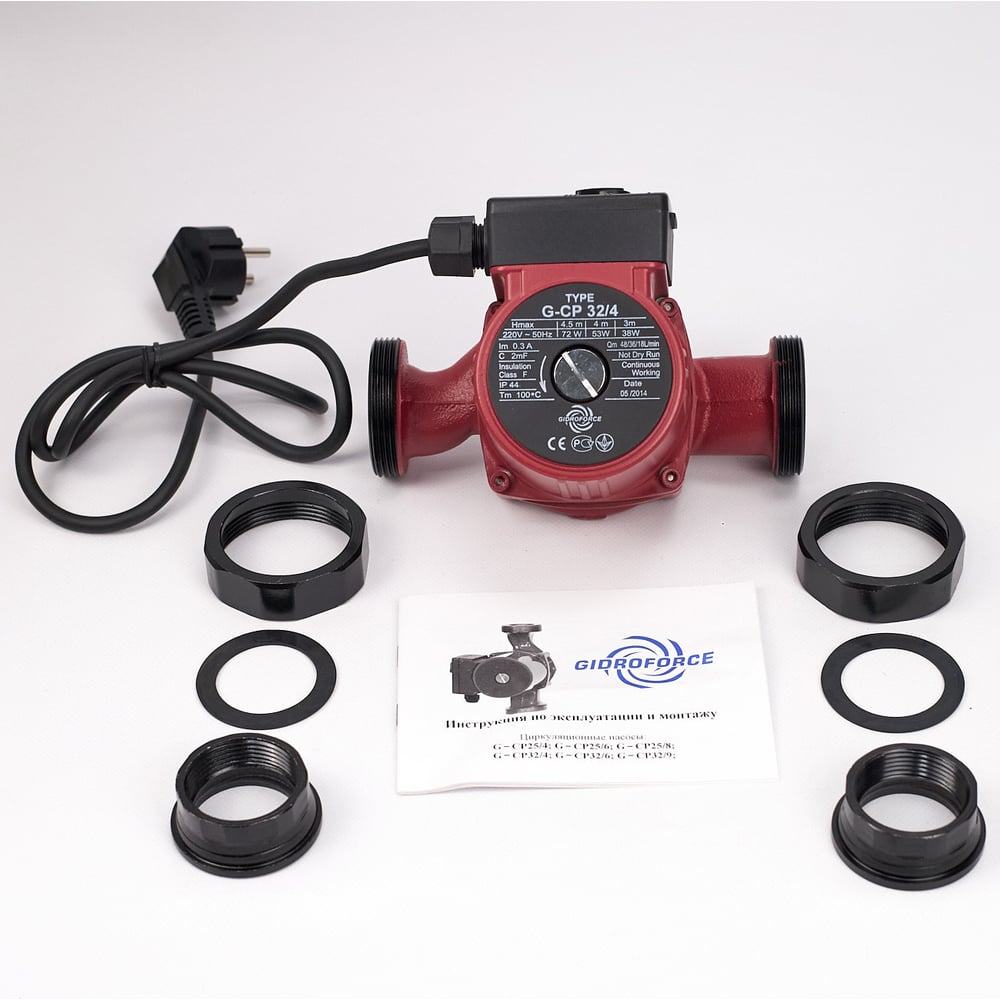 Изображение товара Циркуляционный насос GIDRO FORCE трехскоростной CP32/4(180mm)