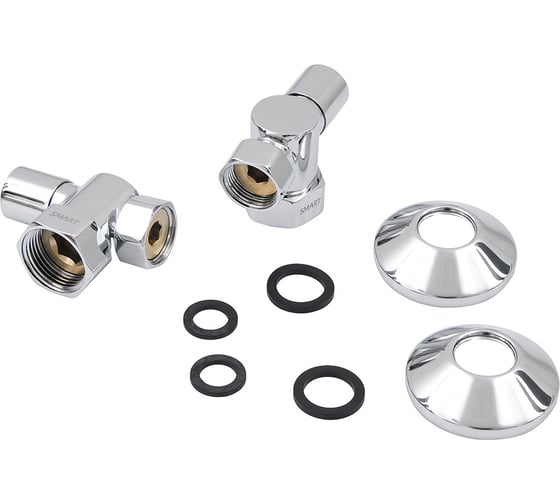 Изображение товара Угловой кран-вентиль SMT ручка колпак, хром, 1"х3/4" г/г, с отражателем, 2шт/кор SMT8481SCH1005/2C