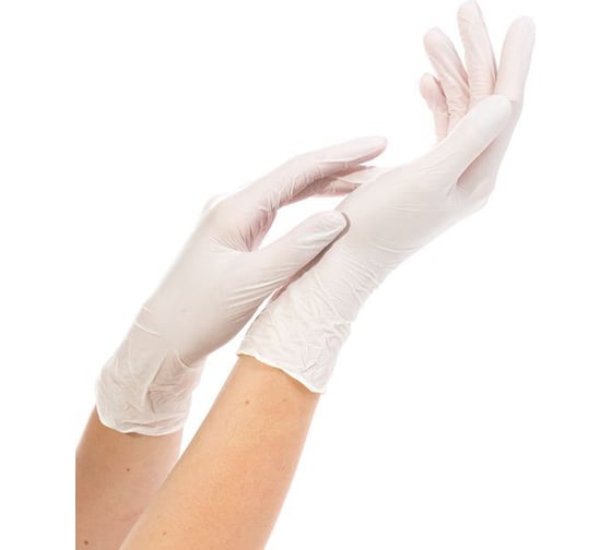 Изображение товара Перчатки смотровые ARCHDALE NitriMax нитриловые неопудренные белые 3,9г 50 пар, р.L B850L