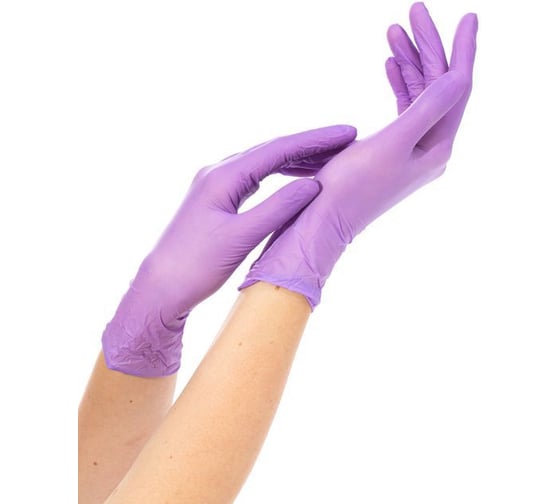 Изображение товара Перчатки смотровые ARCHDALE NitriMax нитриловые неопудренные сиреневые 3,8г 50 пар, р.S B77S