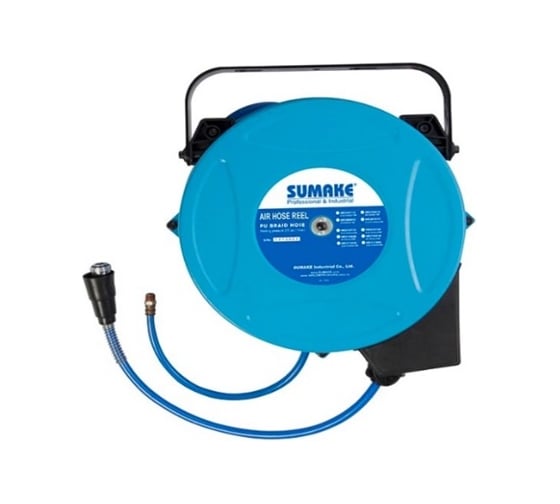 Изображение товара Шланг пневматический армированный SUMAKE в возвратной катушке под пневмоинструмент 10 м HR301010