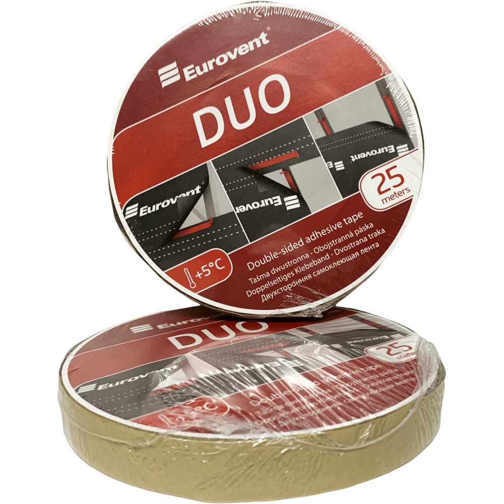 Изображение товара Двусторонняя клейкая лента Eurovent 20 мм, 25 м DUO