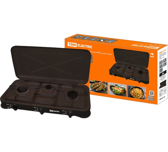 Изображение товара Газовая трёхконфорочная плитка TDM ГП-3 коричневая SQ2515-0009