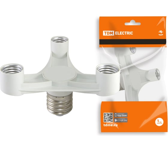 Изображение товара Патрон-переходник TDM ELECTRIC Е40-3хЕ27, белый SQ0335-1017