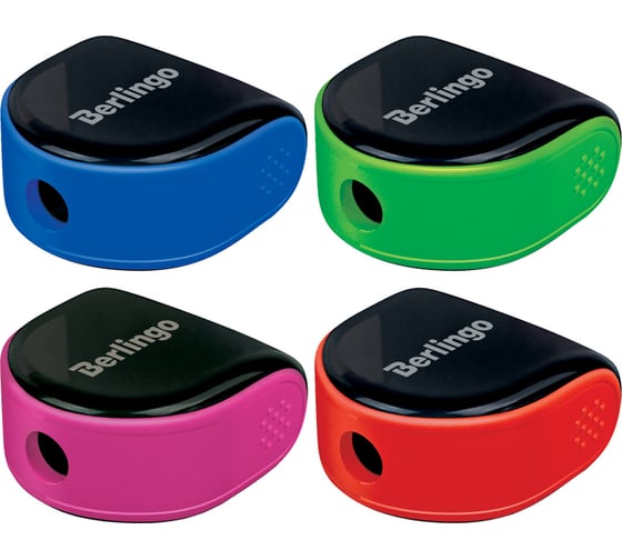 Изображение товара Пластиковая точилка Berlingo 1 отверстие, контейнер, ассорти, блистер BBp_10029