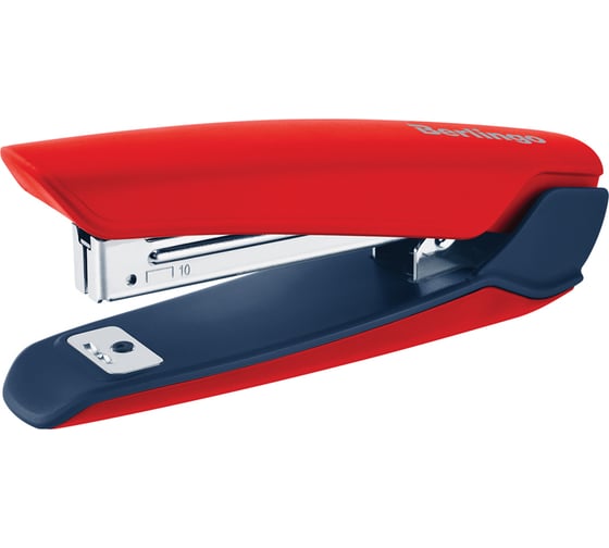 Изображение товара Степлер Berlingo Hyper №10 до 20 листов, 100 скоб, пластиковый корпус, красный KSn_25210