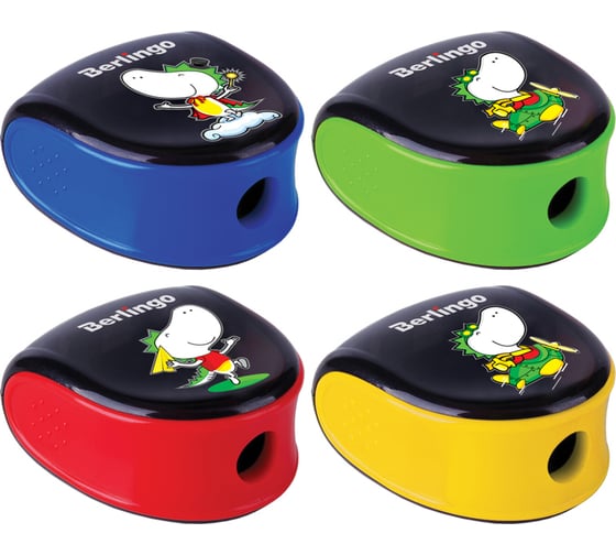 Изображение товара Пластиковая точилка Berlingo Tiny Dragon 1 отверстие, контейнер, ассорти, дисплей BBp_15005