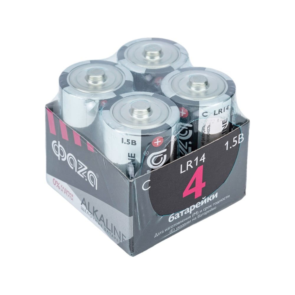 Алкалиновая батарейка ФАZА батарейка алкалиновая космос lr14 упаковка 2 шт