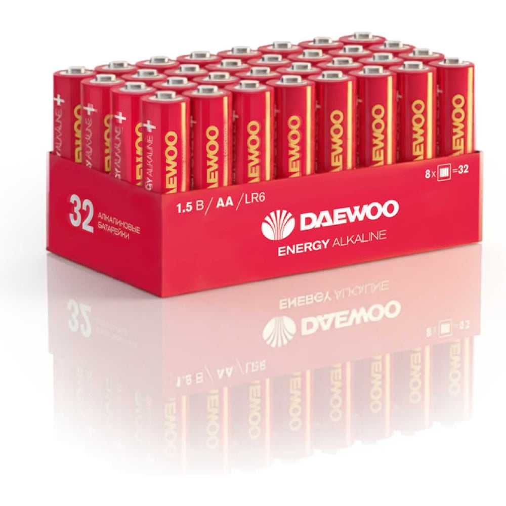 Изображение товара Батарейки DAEWOO AA LR6 1.5В Energy Alkaline Pack-32 шт надежный источник питания