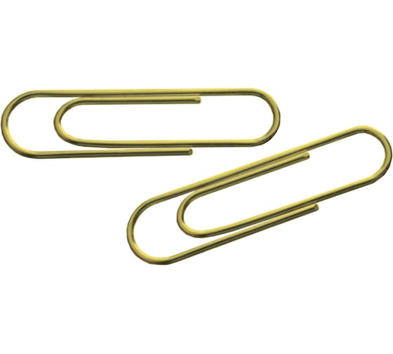 Изображение товара Скрепки Berlingo, 50 мм, 10 упаковок по 100 шт , золотистые, картонная упаковка  BK2518