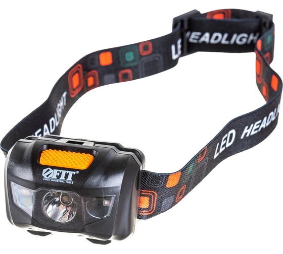 Изображение товара Фонарик с креплением на голову FIT 1 сверхяркий светодиод 3 Вт + 2 LED красного цвета 67746