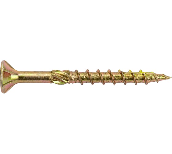 Изображение товара Саморез INFIX 5х50, 500 шт., для дерева, с фрезой, потайной, желтый цинк, TX25 66096