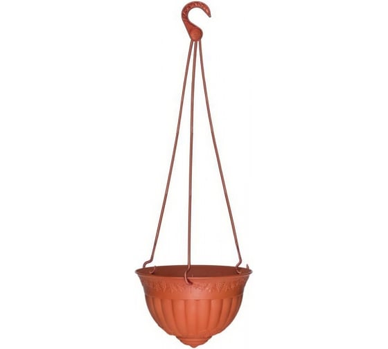 Изображение товара Подвесное кашпо с усами Эльфпласт Флора 24 см, 4 л, терракотовое 032245