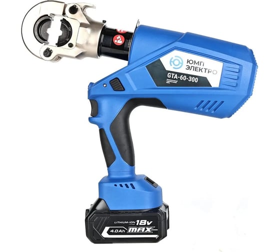 Изображение товара Электрогидравлический аккумуляторный пресс ЮМП ЭЛЕКТРО 60кН, 6-300 мм2, 18В, 4.0 Ач (без матриц) elcGTA-60-300