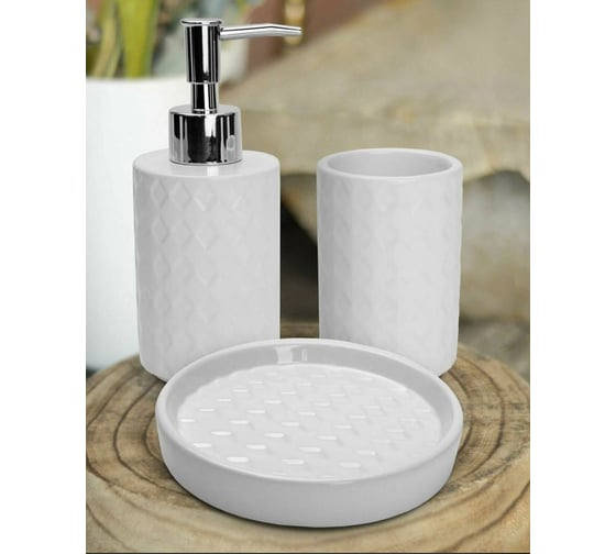 Изображение товара Набор для ванной ND Play White Lily - диспенсер, стакан, мыльница 309653