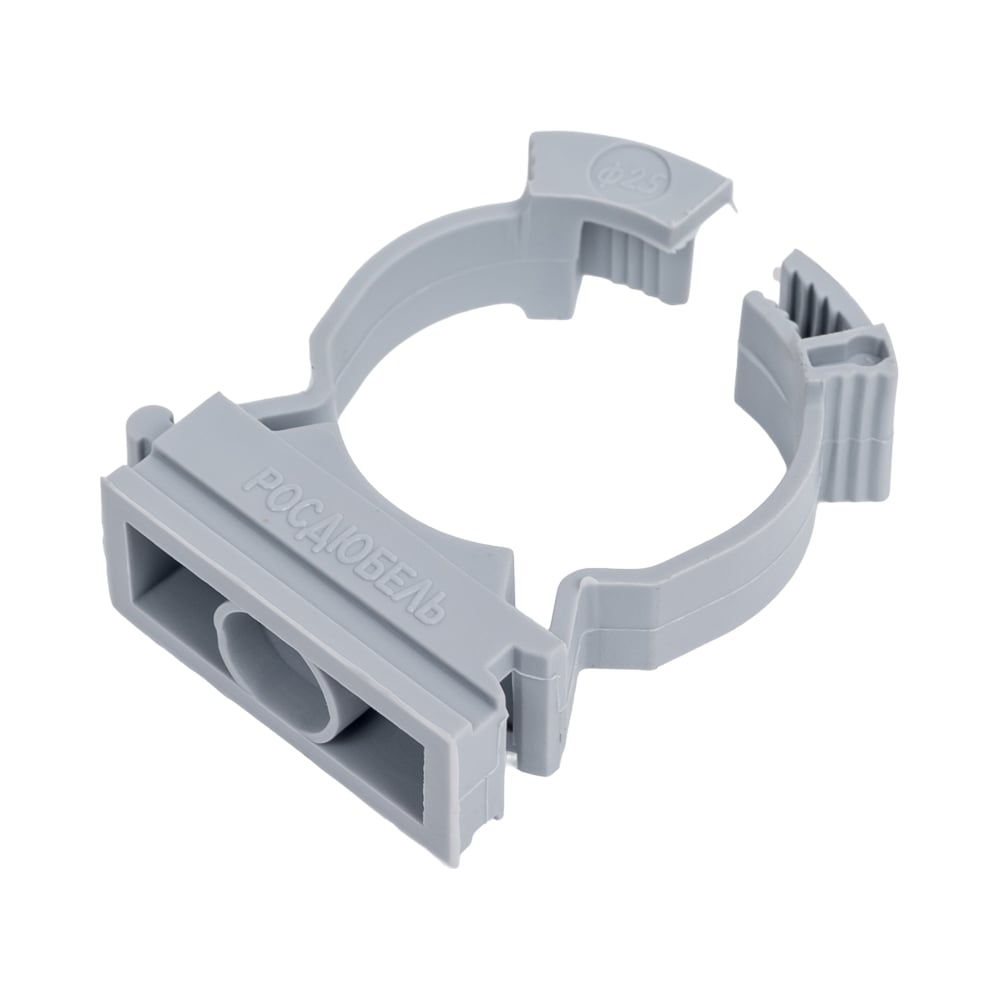Изображение товара Крепеж клипса для трубы гофры 25 мм 50 шт. замок нейлон серый