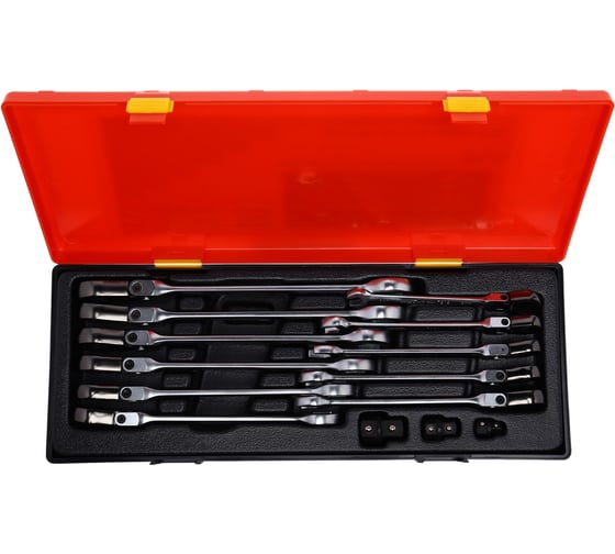 Изображение товара Набор ключей комбинированных трещоточных с подвижной головкой JTC 8-19мм (в кейсе) 14 предметов -K6146 JTC-K6146