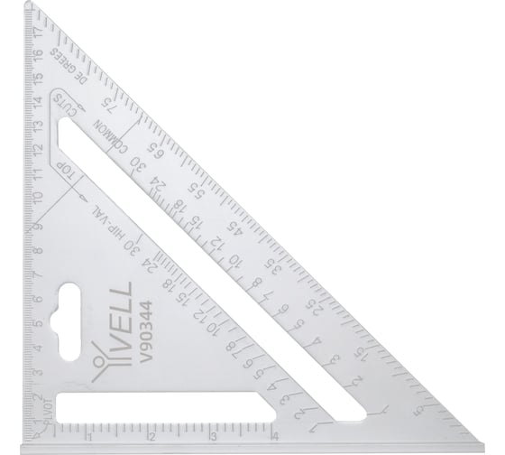 Изображение товара Линейка-угольник Vell 260 мм х 180 мм, алюминий 1376798