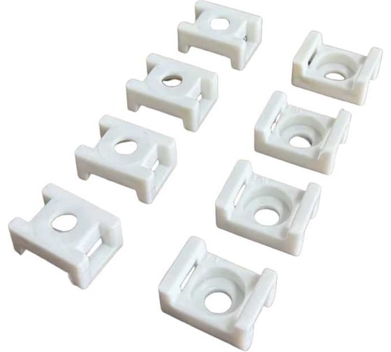 Изображение товара Площадка под хомут стяжку 23 Болта усиленная 16x23 мм белая, 50 шт. 15-0307ф50