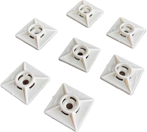 Изображение товара Площадка под хомут стяжку 23 Болта 27x27 мм белая, 50 шт. 15-0315ф50