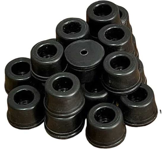 Изображение товара Подпятник 23 Болта круглый мебельный с отверстием 18x8,5x3 мм, 30 шт 18-0220ф30