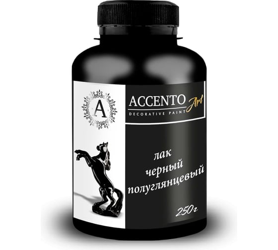 Изображение товара Акриловый лак AccentO ART черный полуглянцевый, 0,25кг 36011