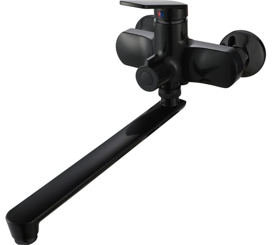 Изображение товара Смеситель для ванны с длинным изливом из высокопрочного пластика РМС черный PL7BL-006E