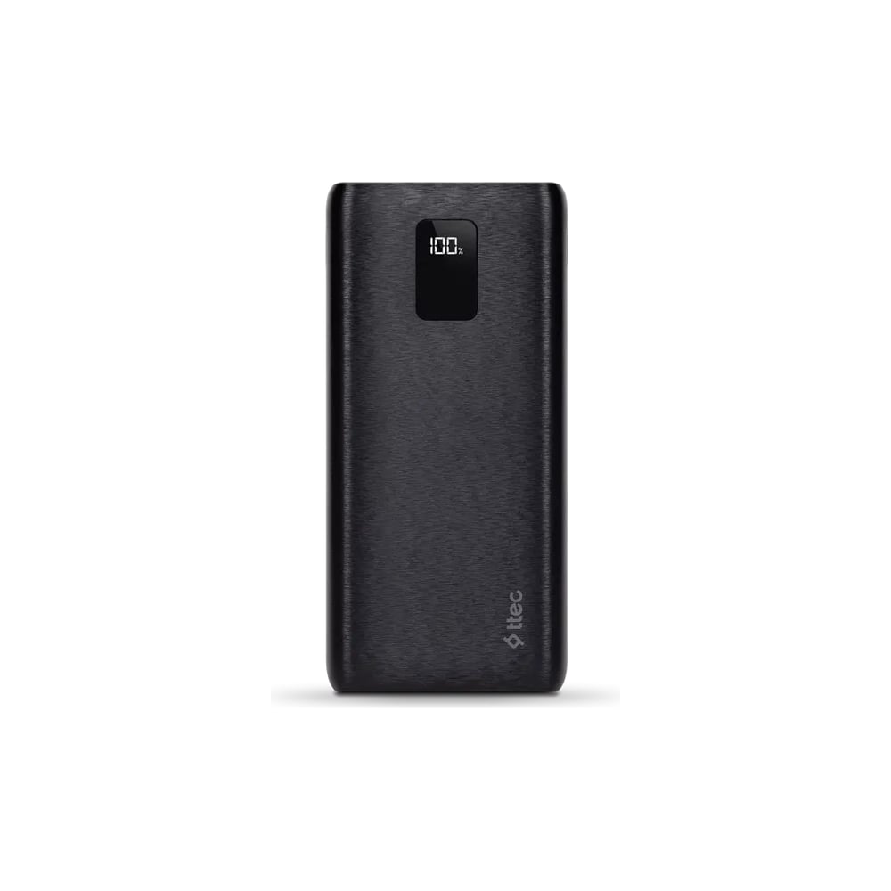 Изображение товара Внешний аккумулятор TTEC PowerSlim Trio LCD 10.000mAh PD 22,5W Powerbank с тройным кабелем USB-A -Lightning/USB-C/Micro USB, черный 2BB202S