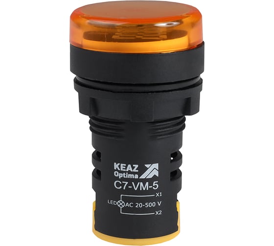 Изображение товара Индикатор напряжения КЭАЗ OptiSignal Compact D22 C7-VM-5 желтый 20-500 В AC AD22VM -10шт 362190
