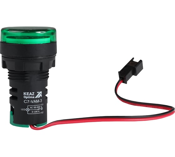 Изображение товара Индикатор тока и напряжения КЭАЗ OptiSignal Compact D22 C7-VAM-3 зеленый 50-500 В AC/0-100 A AD22VAM 375698