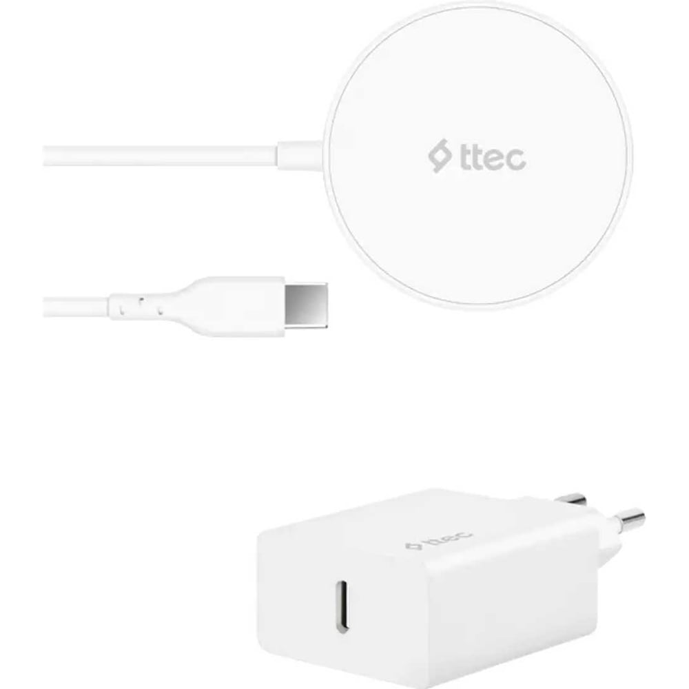 Изображение товара Беспроводная зарядка TTEC AirCharger M+ MagSafe и PD для Apple 10 Вт белая