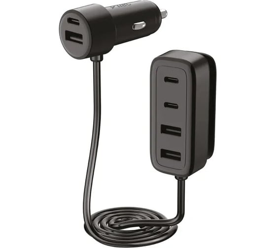 Изображение товара Автомобильное зарядное устройство TTEC 6-в-1 SmartCharger 6in1 PD 90W Car Fast Charger 3 USB-C + 3 USB-A. Цвет: черный 2CKP06S