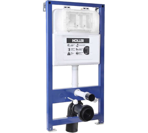 Изображение товара Инсталляция скрытого монтажа HOLLER MQ100 545х96х1095мм, 3/6л, для подвесного унитаза, универсал, без клавиши смыва 320316