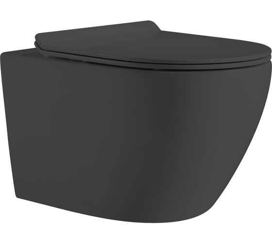 Изображение товара Подвесной безободковый унитаз HOLLER WALL_MDG (530х360х350 мм, сиденье дюропласт, микролифт) серый матовый 319029