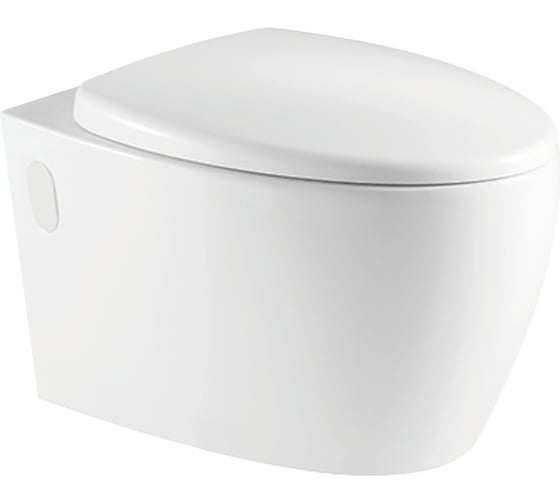 Изображение товара Подвесной безободковый унитаз HOLLER PROMO (570х380х365 мм, сиденье дюропласт, микролифт) белый 328194