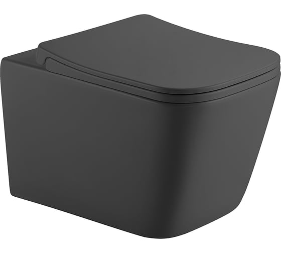 Изображение товара Подвесной безободковый унитаз HOLLER BLOCK_MDG (520х340х355 мм, сиденье дюропласт, микролифт) серый матовый 319031